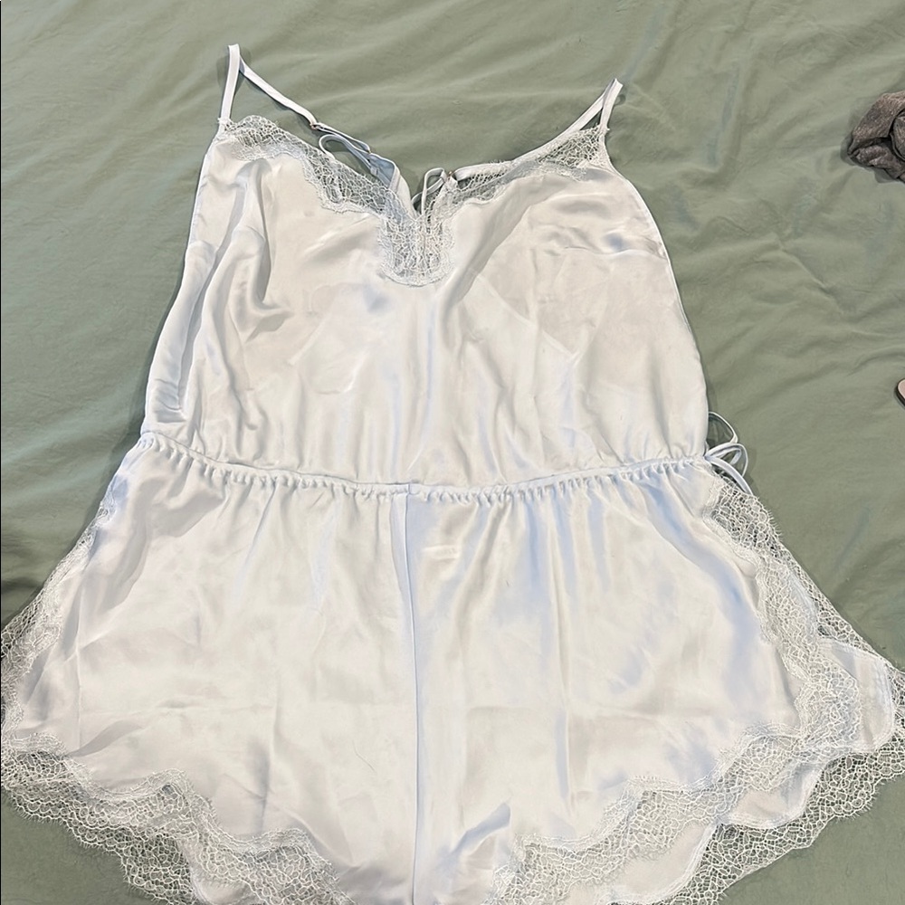 Victorias Secret XXL Pale Blue Lacy Romper